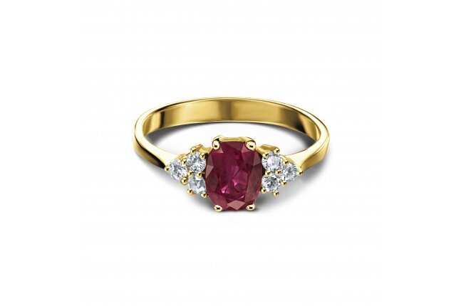 טבעת יהלומים רובי סבתא יפה זהב