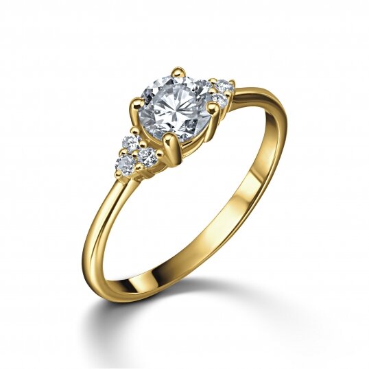 טבעת יהלומים רומא זהב צהוב