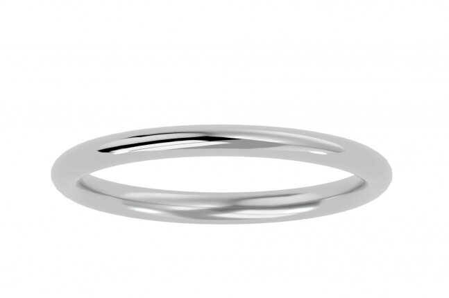 טבעת נישואין עיגול זהב לבן