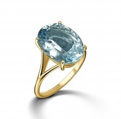 טבעת בלו טפוז ים כחול - 