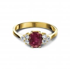 טבעת יהלומים רובי סבתא יפה - 