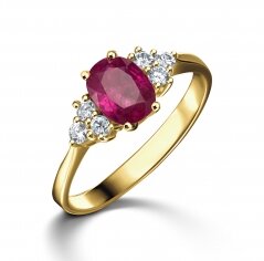 טבעת יהלומים רובי סבתא יפה - 