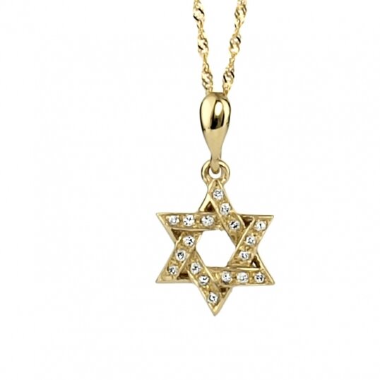 תליון יהלומים מגן דוד