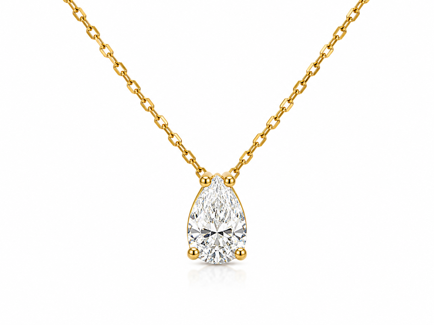 תליון יהלום מעבדה לומיה 1 קראט מרחף עם שרשרת